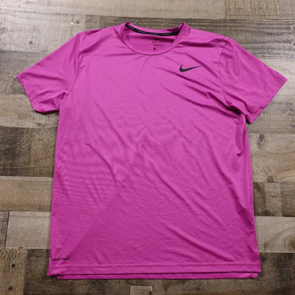 Nike Pro Dri-FIT Training Tee Men’s Large Pink Short Sleeve‎ Athletic Shirt